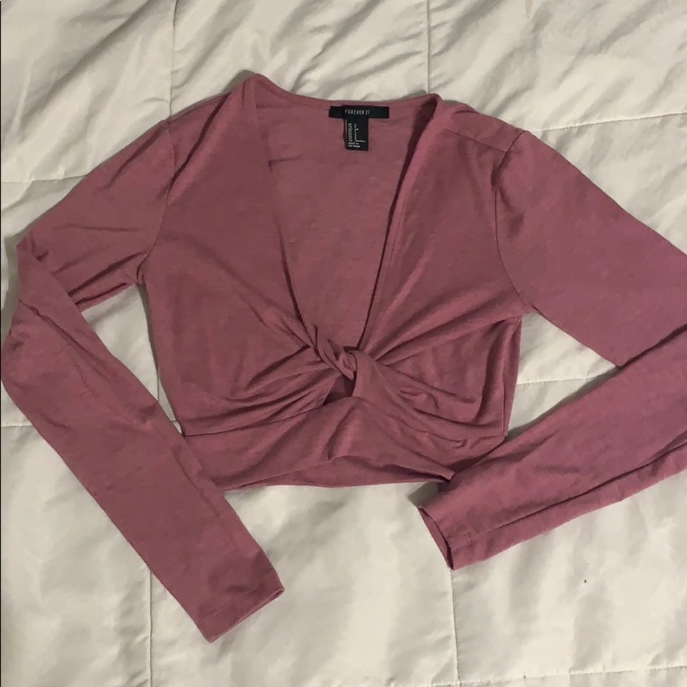 Pink crop top f21 small